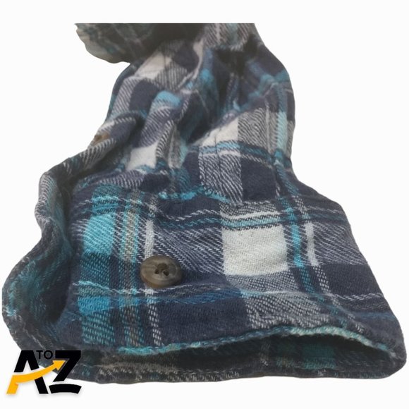 Men's Blue Plaid Alpine Lakes Flannel Shirt Size M Medium - Picture 6 of 12
